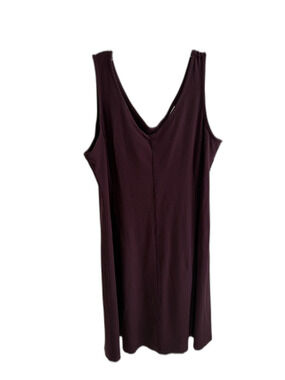 VGUC Eileen Fisher Purple Knit Viscose Jersey V-Neck Tank Midi Dress XL